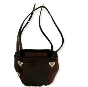 Vintage Brighton Bucket Leather Shoulder Bag in Brown